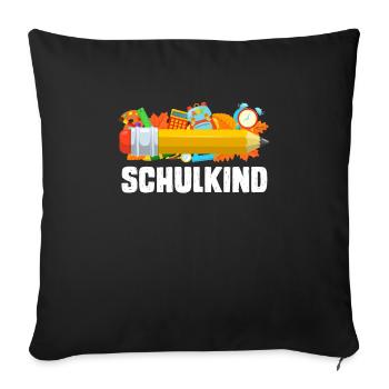 Schulkind Einschulung Grundschule Schule - Sofakissenbezug 45 x 45 cm - Schwarz - Vorne