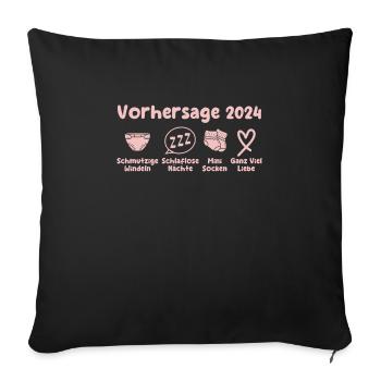 Bald Papa 2024 werdende Mama 2024 Babyparty - Sofakissenbezug 45 x 45 cm - Schwarz - Vorne