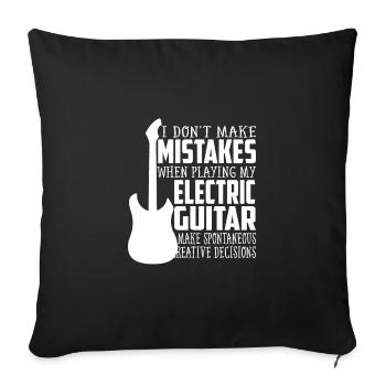 Vater mit E-Gitarre - Sofakissenbezug 45 x 45 cm - Schwarz - Vorne