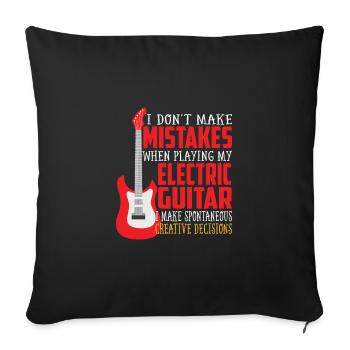 Vater mit E-Gitarre - Sofakissenbezug 45 x 45 cm - Schwarz - Vorne