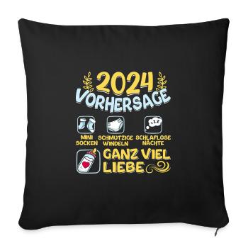 Bald Papa 2024 werdenden Mutter 2024 Baby - Sofakissenbezug 45 x 45 cm - Schwarz - Vorne