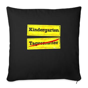 Hallo Kindergarten Tschüss Tagesmutter Vorschule - Sofakissenbezug 45 x 45 cm - Schwarz - Vorne