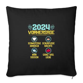 Bald Papa 2024 werdenden Mutter 2024 Baby - Sofakissenbezug 45 x 45 cm - Schwarz - Vorne