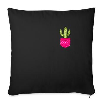 Cactus Lovers Succulents Botany Garden - Sofa pillowcase 17,3'' x 17,3'' (45 x 45 cm) - black - Front