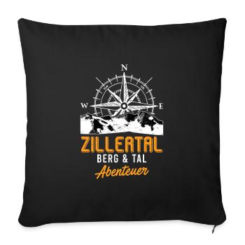 Zillertal Summit Alpen Bergsteiger Wanderer - Sofakissenbezug 45 x 45 cm - Schwarz - Vorne