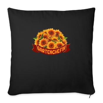 Garten Chefin Gartenliebhaberin Gartenfreundin - Sofakissenbezug 45 x 45 cm - Schwarz - Vorne