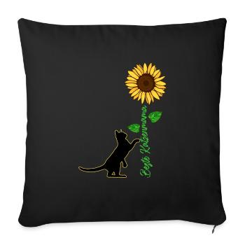 Beste Katzenmama I love Cats Katzenhalter - Sofakissenbezug 45 x 45 cm - Schwarz - Vorne