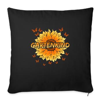 Gartenkind Sonnenblumen Kinder Gartenfreunde - Sofakissenbezug 45 x 45 cm - Schwarz - Vorne