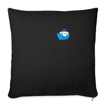 Kawaii Cruise Ship Pocket - Sofa pillowcase 17,3'' x 17,3'' (45 x 45 cm) - black - Front