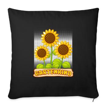 Garten Kind Sonnenblumen Kinder Gartenliebhaber - Sofakissenbezug 45 x 45 cm - Schwarz - Vorne