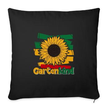 Gartenkind Sonnenblumen Gartenliebhaberin - Sofakissenbezug 45 x 45 cm - Schwarz - Vorne