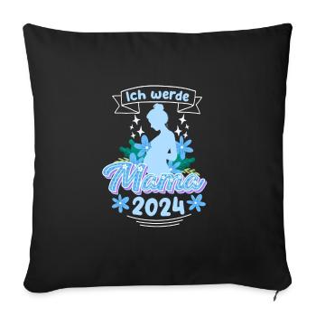 Ich werde Mama 2024 Schwangere Mütter 2024 - Sofakissenbezug 45 x 45 cm - Schwarz - Vorne