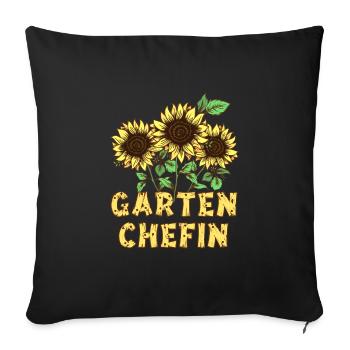 Garten Chefin Gartenliebhaberin Gartenfreundin - Sofakissenbezug 45 x 45 cm - Schwarz - Vorne