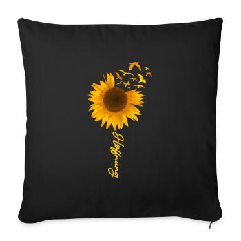 Hoffnung Sonnenblumen hoffnungsvoll Garten Girls - Sofakissenbezug 45 x 45 cm - Schwarz - Vorne