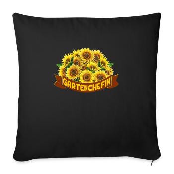 Garten Chefin Gartenliebhaberin Gartenfreundin - Sofakissenbezug 45 x 45 cm - Schwarz - Vorne