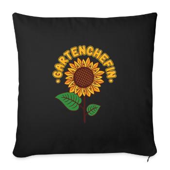 Garten Chefin Sonnenblumen Gartenfreundin - Sofakissenbezug 45 x 45 cm - Schwarz - Vorne