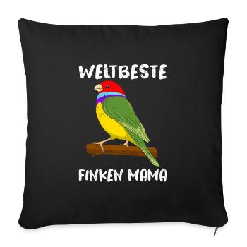 Weltbeste Finken Mama Vogelliebhaber Zebrafink - Sofakissenbezug 45 x 45 cm - Schwarz - Vorne