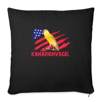 Kanarienvogel Vogelliebhaber Kanarien Canary - Sofakissenbezug 45 x 45 cm - Schwarz - Vorne