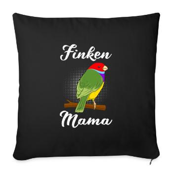 Finken Mama Zebrafink Vogelfreund Finkenvogel - Sofakissenbezug 45 x 45 cm - Schwarz - Vorne