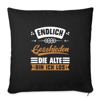 Endlich geschieden Scheidungsparty Scheidung - Sofakissenbezug 45 x 45 cm - Schwarz - Vorne