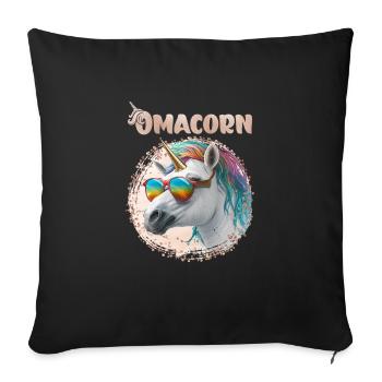 Omacorn Grandma Muttertag Großmutter Oma - Sofakissenbezug 45 x 45 cm - Schwarz - Vorne