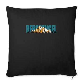 Naturbuschen Bergfan Bergbengel Bergsteiger - Sofakissenbezug 45 x 45 cm - Schwarz - Vorne
