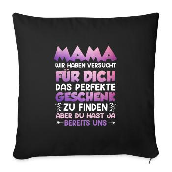 Weltbeste Mama Muttertag Beste Mama coolste Mama - Sofakissenbezug 45 x 45 cm - Schwarz - Vorne