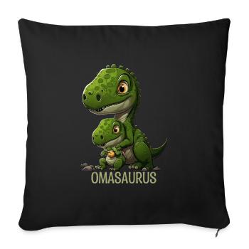 Omasaurus Grandma Muttertag Dinosaurier Fan - Sofakissenbezug 45 x 45 cm - Schwarz - Vorne