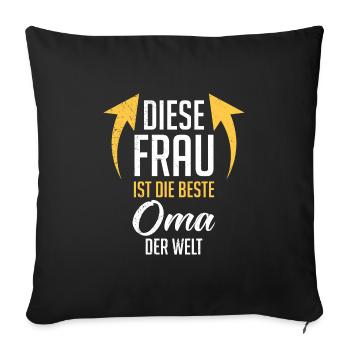 Beste Oma Muttertag weltbeste Oma Großmutter - Sofakissenbezug 45 x 45 cm - Schwarz - Vorne