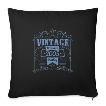 Millésime 2005 Anniversaire Vintage - Housse de coussin décorative 45 x 45 cm - noir - Devant