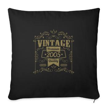 Millésime 2005 Anniversaire Vintage - Housse de coussin décorative 45 x 45 cm - noir - Devant