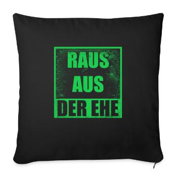 Scheidungsparty Raus aus der Ehe Geschiedene - Sofakissenbezug 45 x 45 cm - Schwarz - Vorne