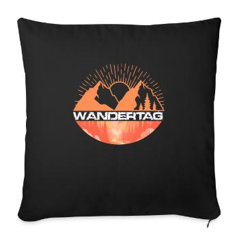 Wandertage Bergfan Wandern Hiking - Sofakissenbezug 45 x 45 cm - Schwarz - Vorne