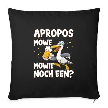 Apropos Möwe Möwie noch Een? Norddeutschland - Sofakissenbezug 45 x 45 cm - Schwarz - Vorne