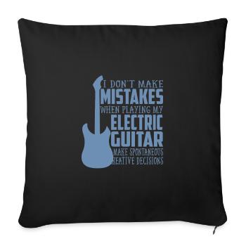 Vater mit E-Gitarre - Sofakissenbezug 45 x 45 cm - Schwarz - Vorne