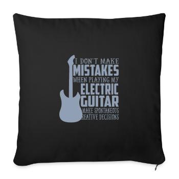 Vater mit E-Gitarre - Sofakissenbezug 45 x 45 cm - Schwarz - Vorne