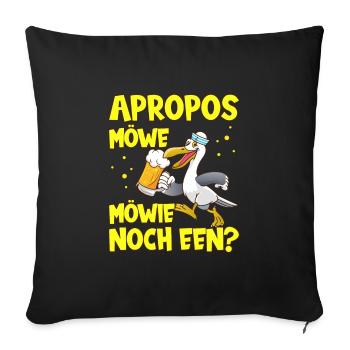 Apropos Möwe Möwie noch Een? Norddeutschland - Sofakissenbezug 45 x 45 cm - Schwarz - Vorne