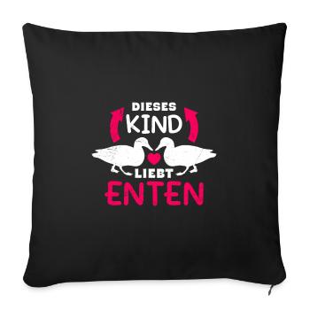 Kinder Dieses Kind liebt Enten Entchen Kid - Sofakissenbezug 45 x 45 cm - Schwarz - Vorne