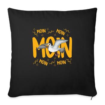 Moin Moin Moin Norddeutschland Shirt Vogelfreund - Sofakissenbezug 45 x 45 cm - Schwarz - Vorne