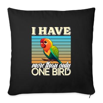 Liebesvogel J’ai plus d’un perroquet oiseau - Housse de coussin décorative 45 x 45 cm - noir - Devant