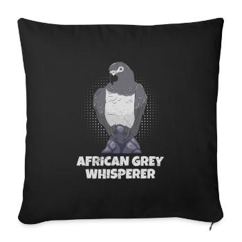 Perroquet Gris Chuchoteur Africain Chuchoteur Gris - Housse de coussin décorative 45 x 45 cm - noir - Devant