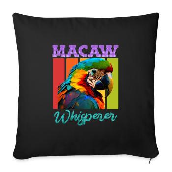Macaw Whisperer Papageien Ara Flüsterer Aras - Sofakissenbezug 45 x 45 cm - Schwarz - Vorne