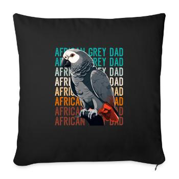 Perroquets gris Maman Africain Maman Gris Maman Perroquet - Housse de coussin décorative 45 x 45 cm - noir - Devant