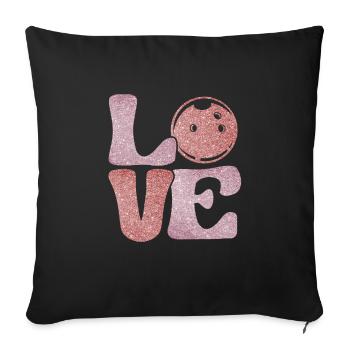 LOVE Bowling Women Bowling Outfit Bowler - Sofa pillowcase 17,3'' x 17,3'' (45 x 45 cm) - black - Front