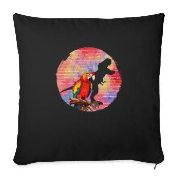 Ara Dinosaure Fan Perroquet Oiseau Amoureux - Housse de coussin décorative 45 x 45 cm - noir - Devant