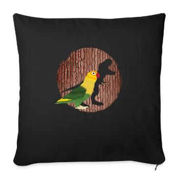 Lovebird Dinosaur Fan Parrot Holder Lovebirds - Sofa pillowcase 17,3'' x 17,3'' (45 x 45 cm) - black - Front