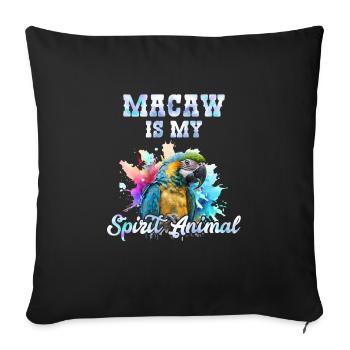 L’ara est mon animaux amoureux des oiseaux perroquet - Housse de coussin décorative 45 x 45 cm - noir - Devant