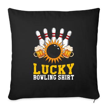 Lucky Bowling Shirt Bowler Beer Lover - Sofa pillowcase 17,3'' x 17,3'' (45 x 45 cm) - black - Front