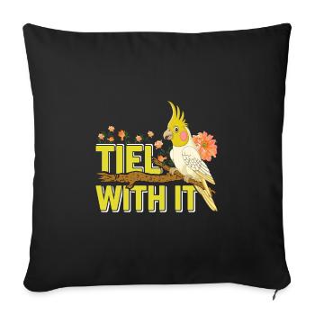 Cockatiel Tiel avec elle Bird Friend Perruche - Housse de coussin décorative 45 x 45 cm - noir - Devant