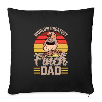 World's Best Finch Papa Finch Dad Bird Lover - Sofa pillowcase 17,3'' x 17,3'' (45 x 45 cm) - black - Front
